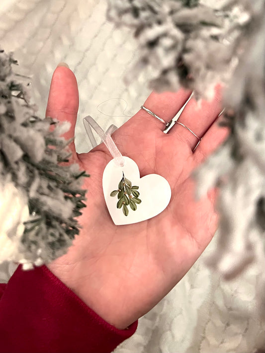 Mistletoe Kiss No. 58 - Original Acrylic Christmas Ornament