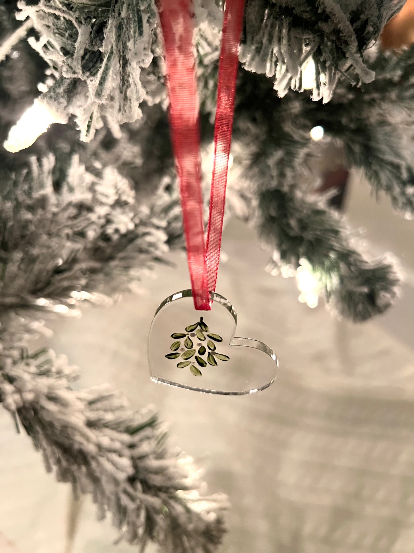 Mistletoe Kiss No. 63 - Original Acrylic Christmas Ornament