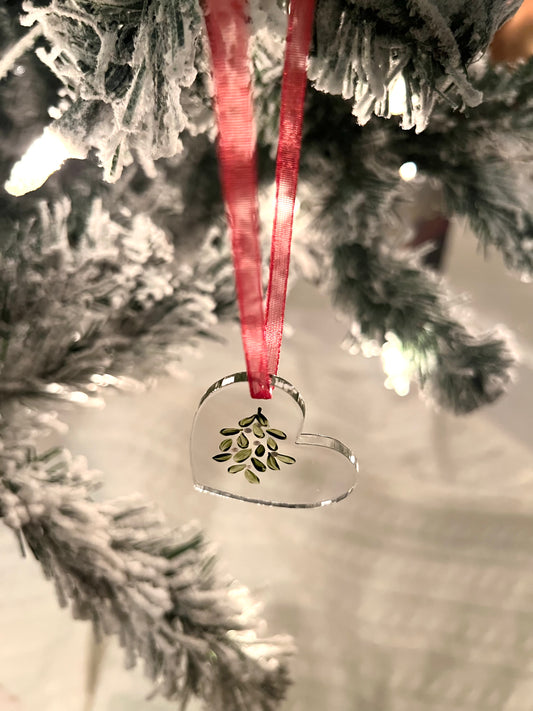 Mistletoe Kiss No. 63 - Original Acrylic Christmas Ornament