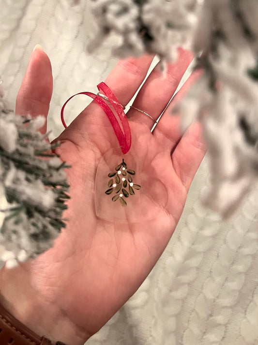 Mistletoe Kiss No. 63 - Original Acrylic Christmas Ornament