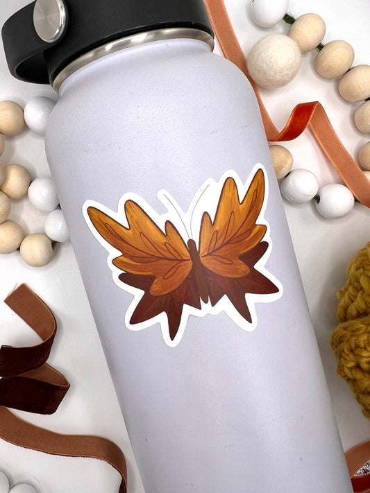 Autumn Leaves Butterfly Sticker, 3x2.18in