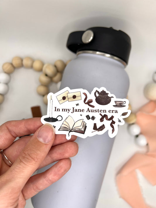 Jane Austen Sticker, 3x1.79in