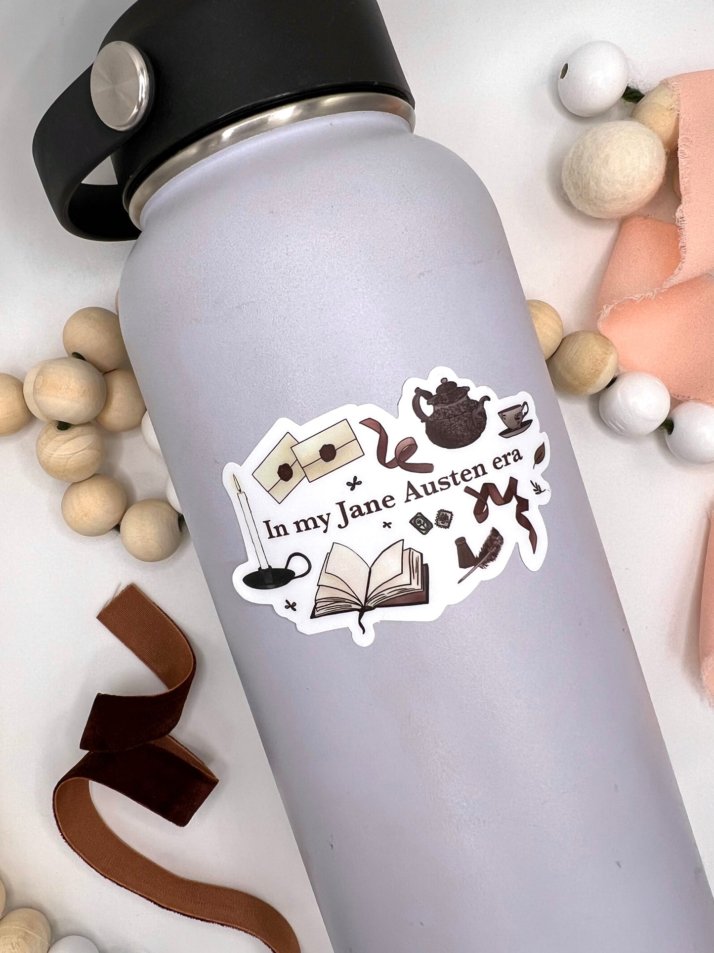 Jane Austen Sticker, 3x1.79in