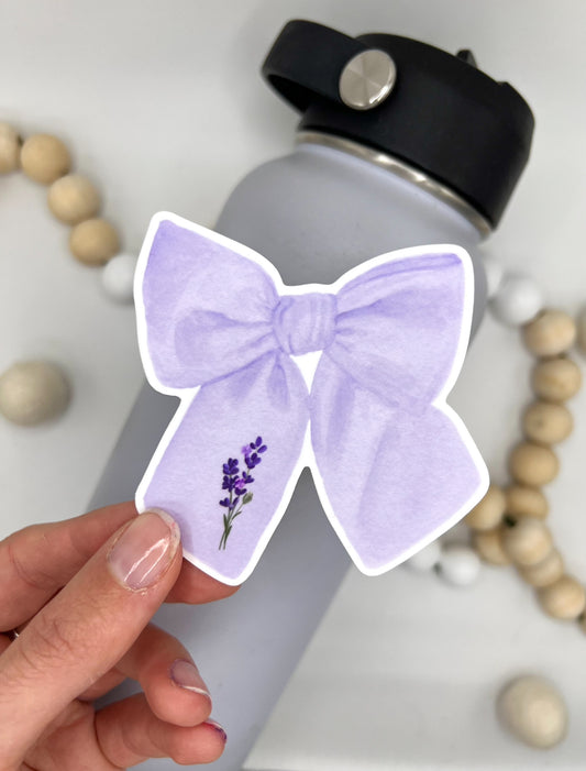 Lavender Bow sticker, 2.99x3in