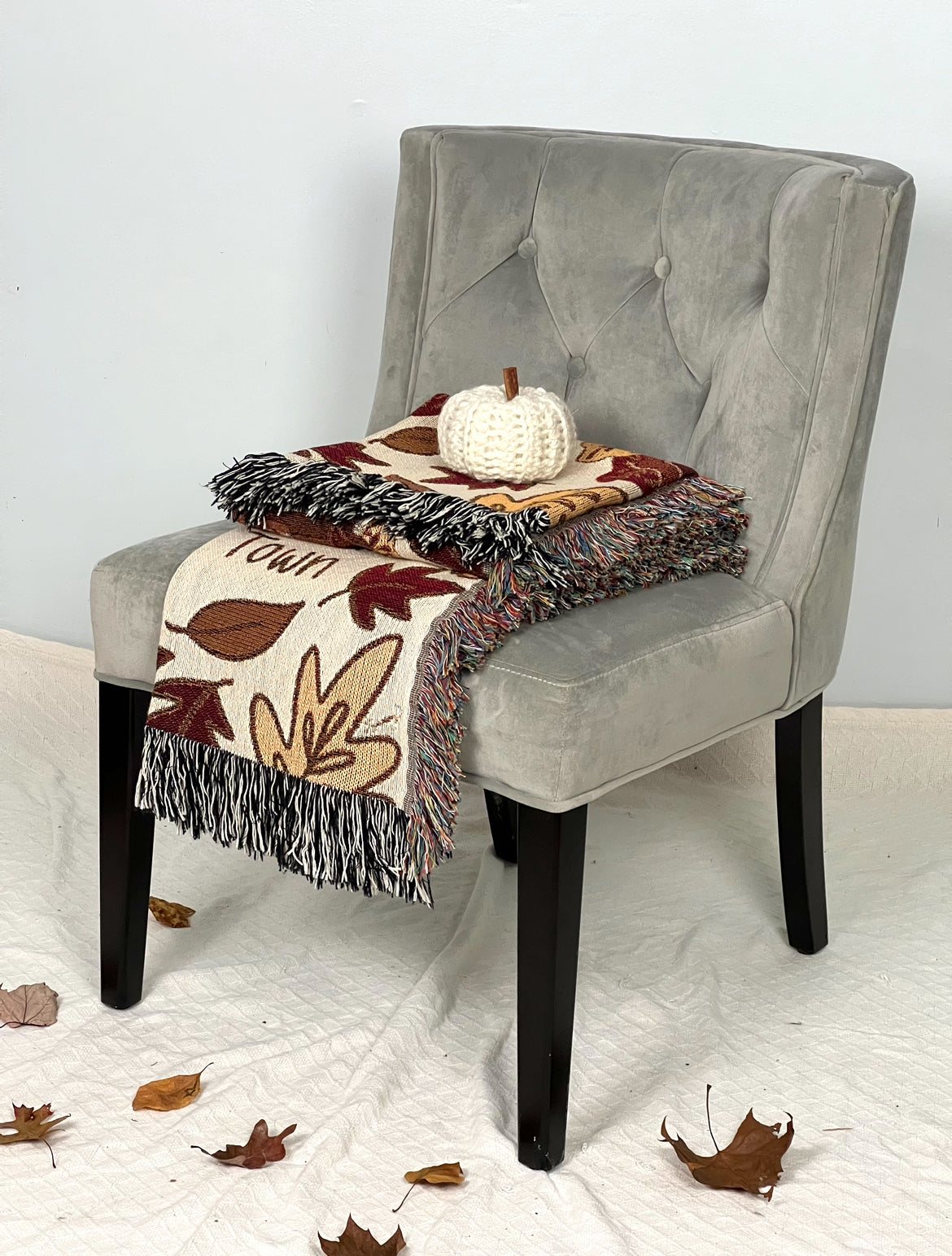 Autumn Town Woven Throw Blanket