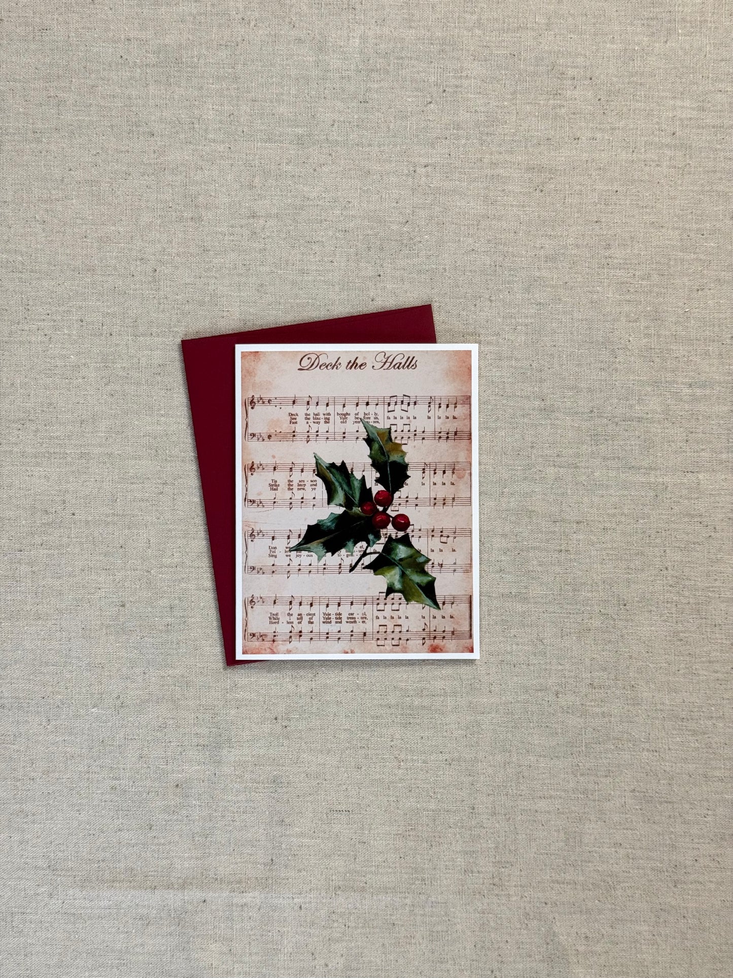 Deck the Halls Holly Greeting Card