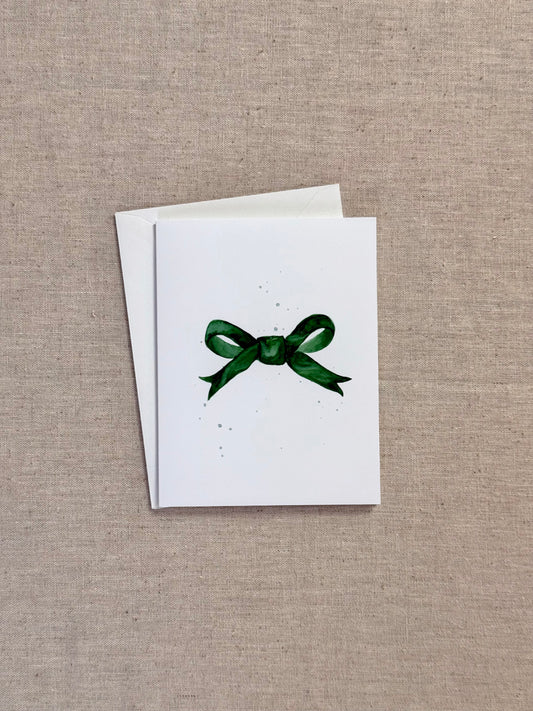 Green Bow Greeting Card