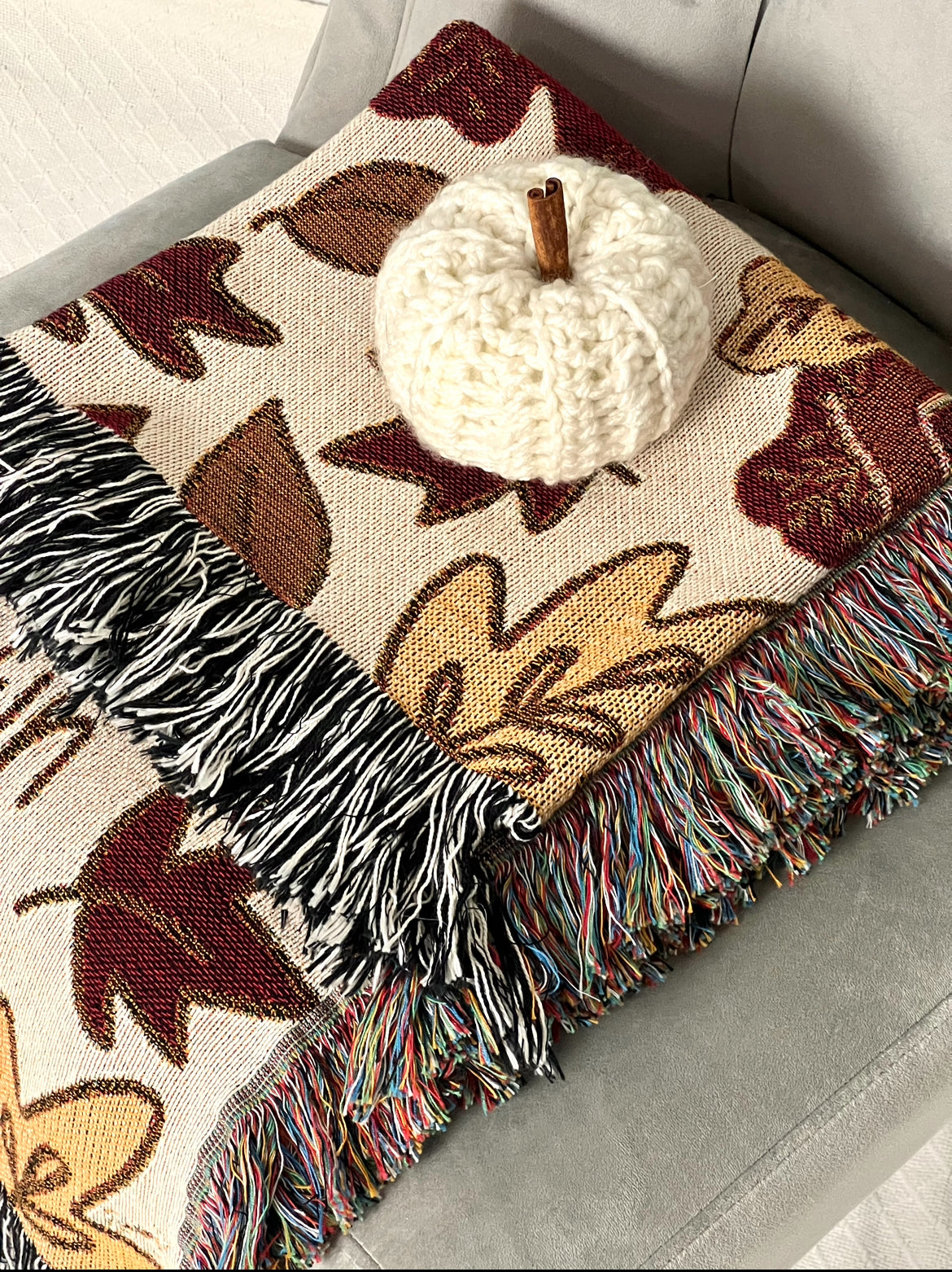 Autumn Town Woven Throw Blanket