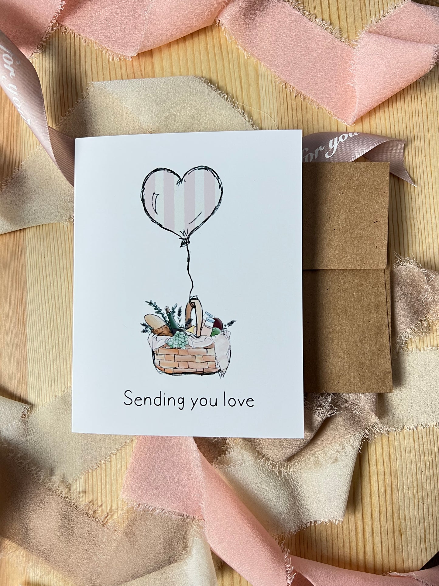 Sending You Love Picnic Basket Greeting Card