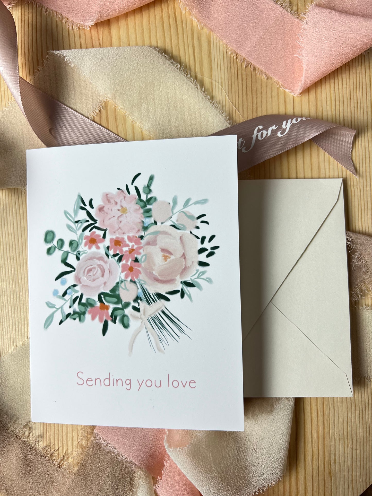 Sending You Love Flower Bouquet Greeting Card
