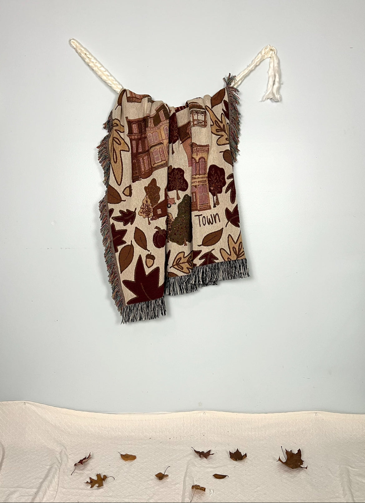 Autumn Town Woven Throw Blanket