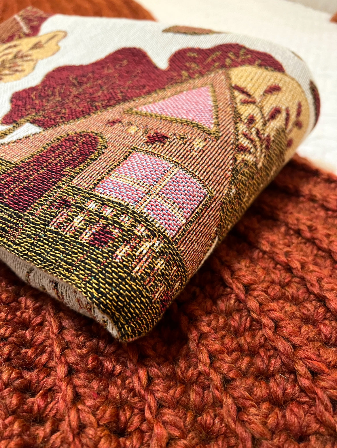 Autumn Town Woven Throw Blanket