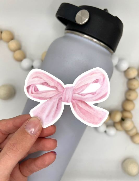Pink Bow sticker, 3x2.18in