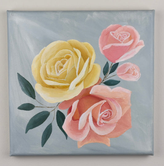 "Alina" - 10x10in Original Rose Painting