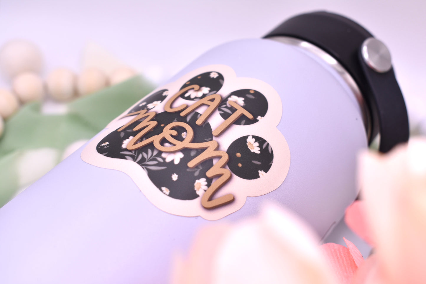 Cat Mom Sticker, 3x2.72in