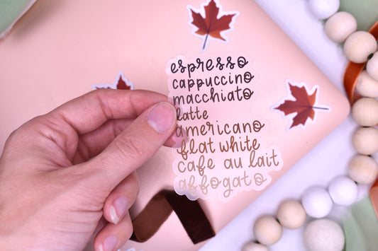 Coffee List Sticker, 2.2x3in