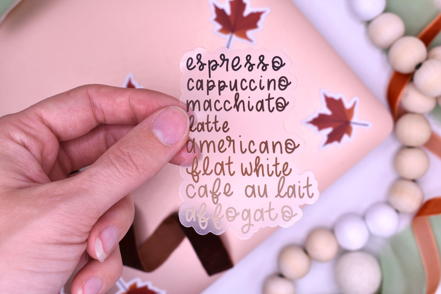 Coffee List Sticker, 2.2x3in
