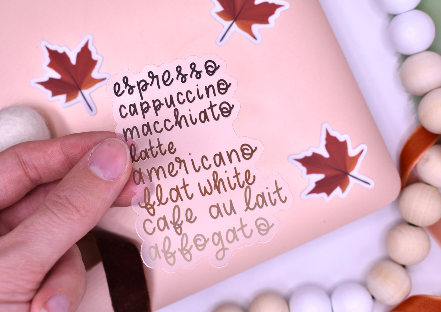 Coffee List Sticker, 2.2x3in