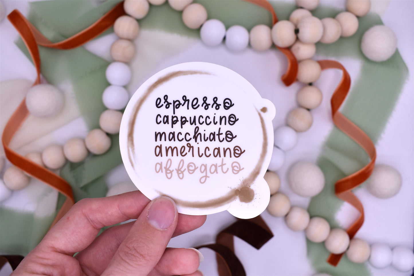 Coffee Ring Sticker, 2.98x3in
