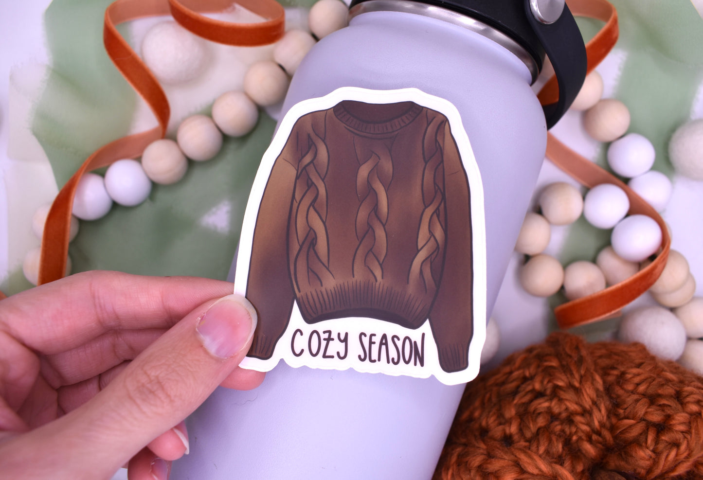 Cozy Sweater Sticker, 2.61x3in