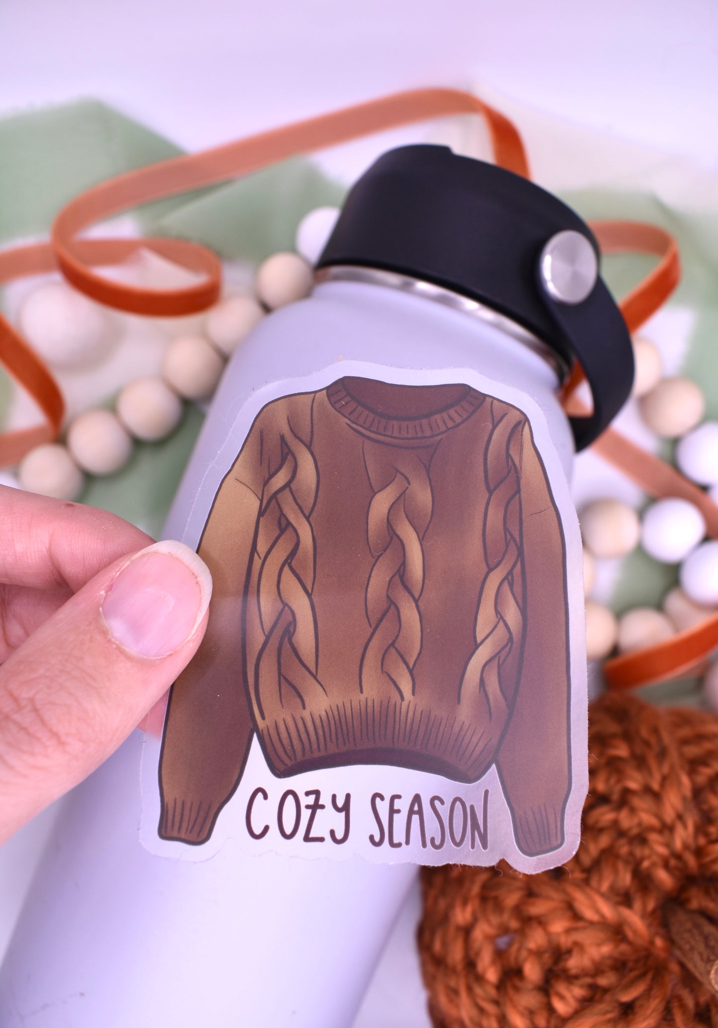 Cozy Sweater Sticker, 2.61x3in