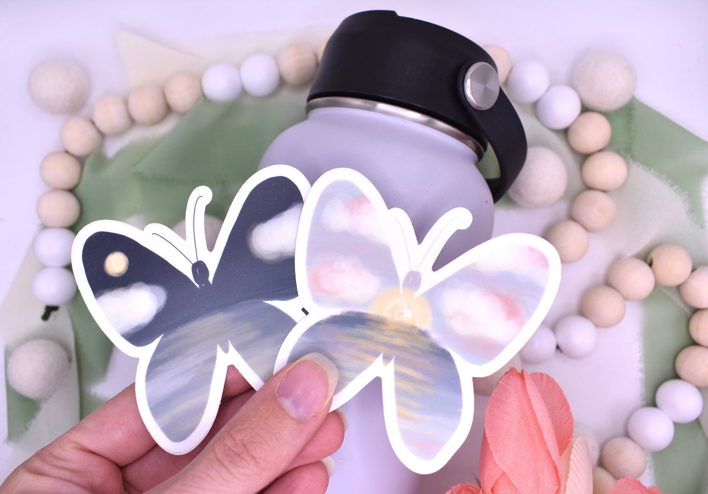 Dawn Butterfly Sticker,  2.88x3in