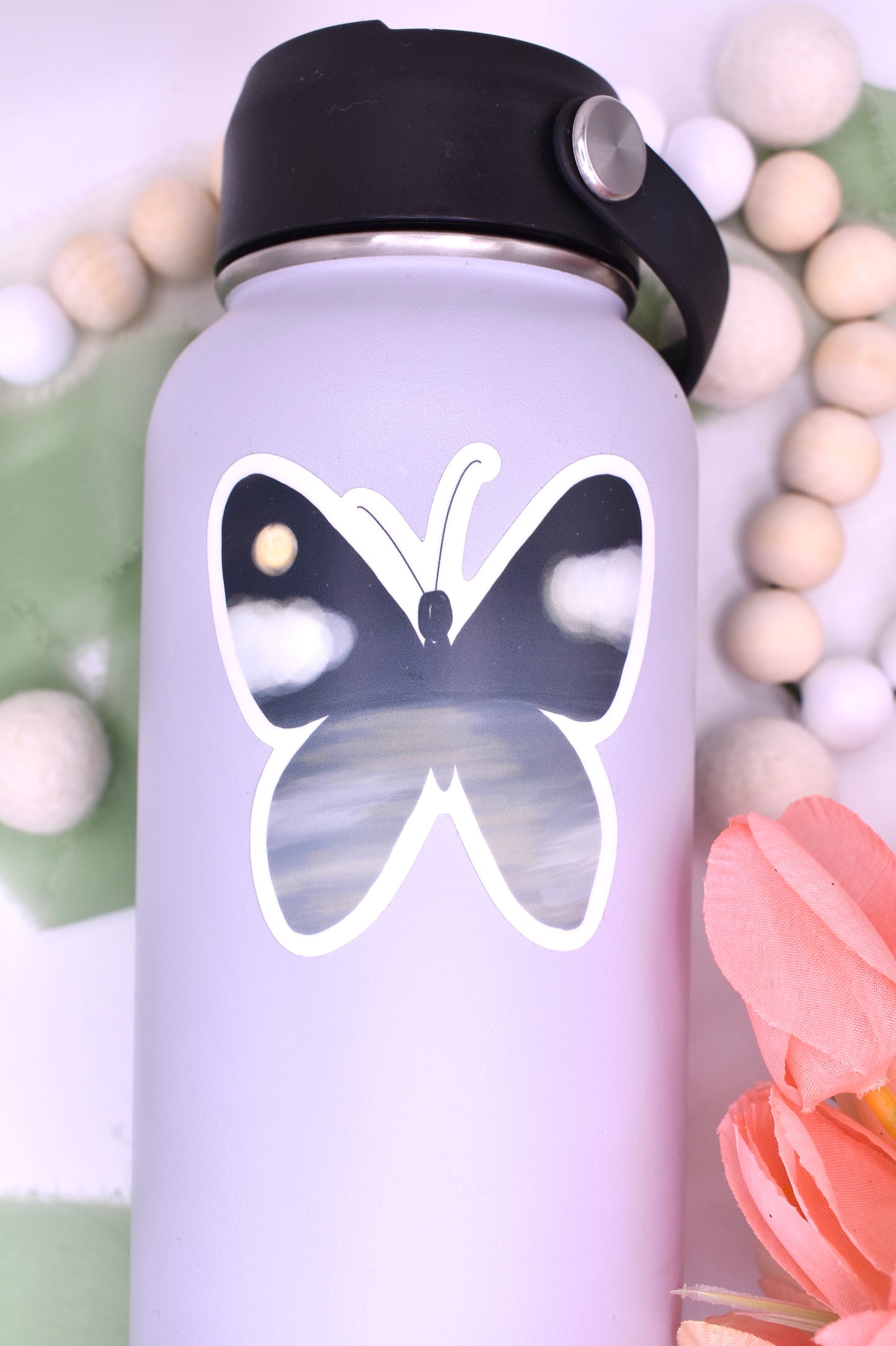 Dusk Butterfly Sticker,  2.88x3in