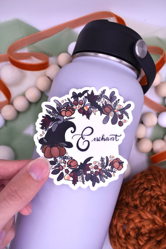 Enchant Wreath Sticker,  3x3.04in