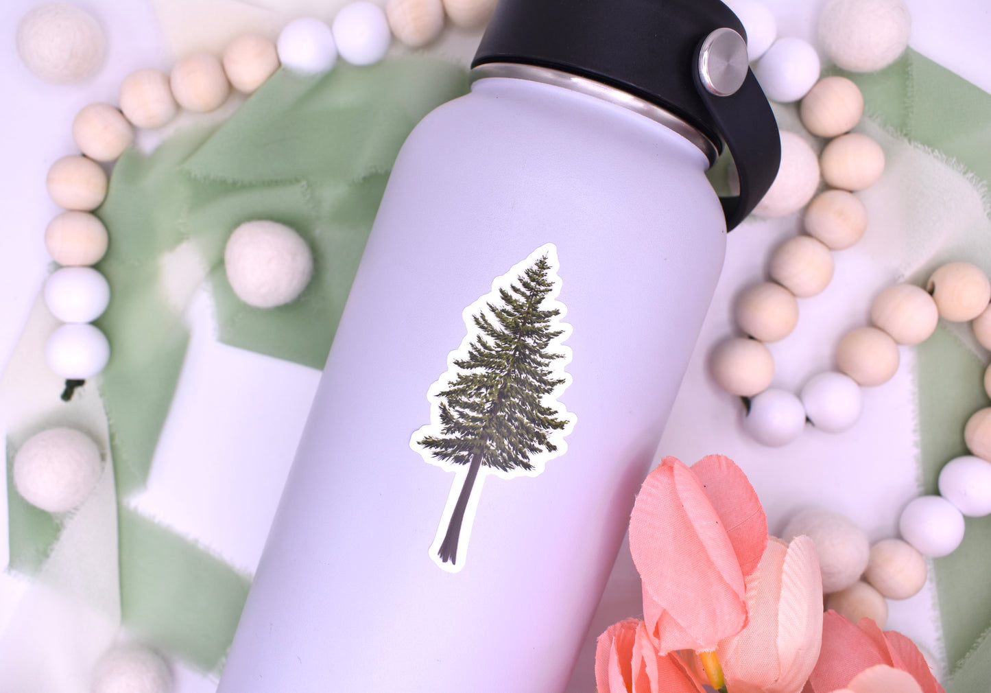 Evergreen Sticker, 3x1.37in