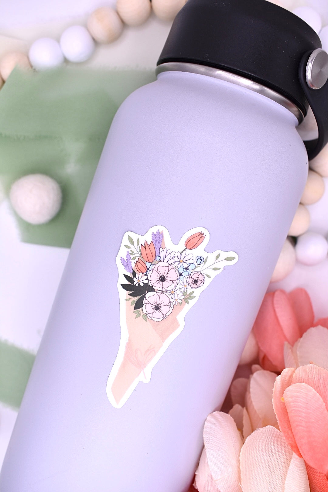 Market Flower Bouquet Sticker, 1.83x3in
