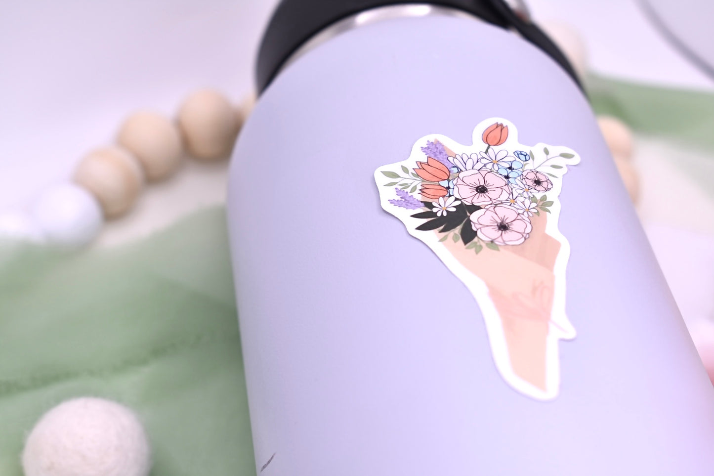 Market Flower Bouquet Sticker, 1.83x3in
