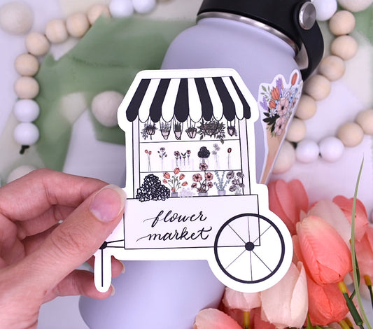 Flower Market Sticker, 3.53x4in