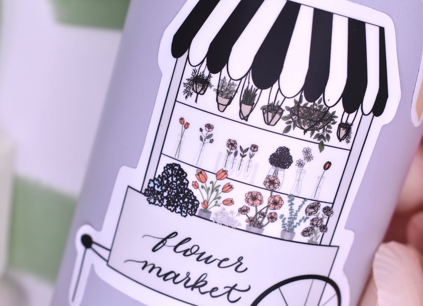 Flower Market Sticker, 3.53x4in