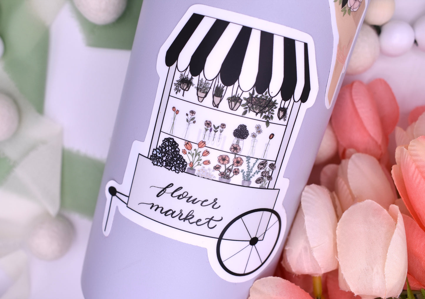 Flower Market Sticker, 3.53x4in