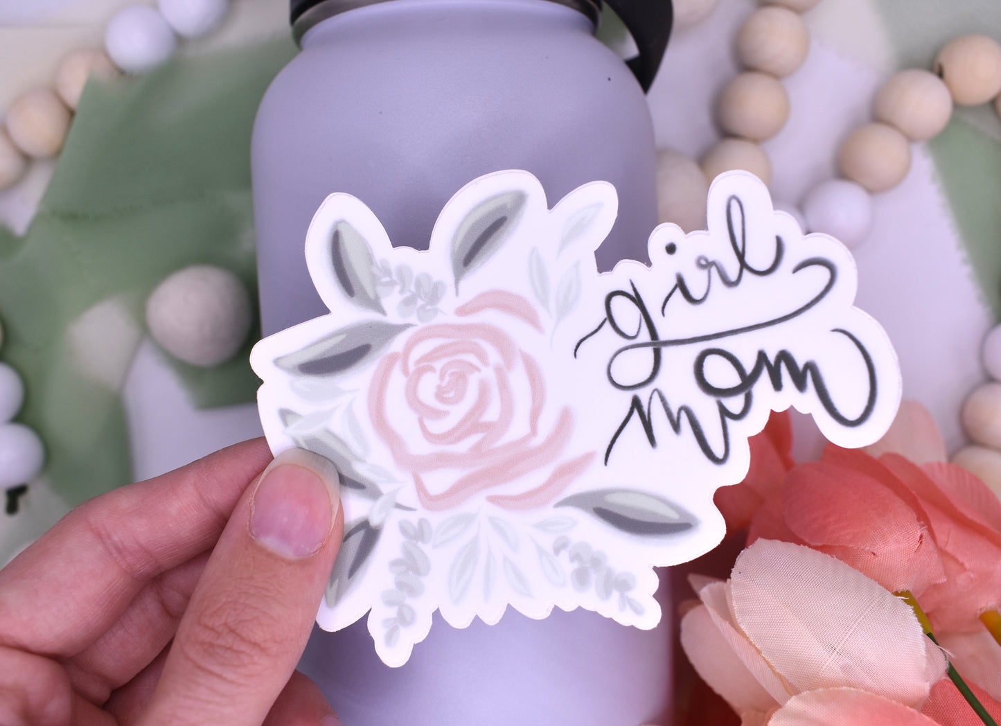 Girl Mom Sticker, 4x3.28in