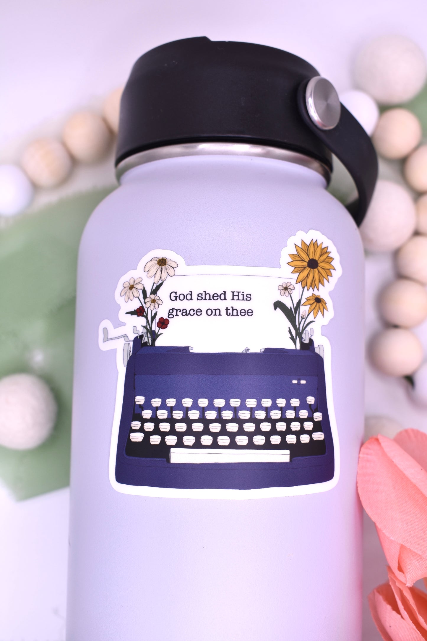 God Shed His Grace on Thee Typewriter, 3x2.85in