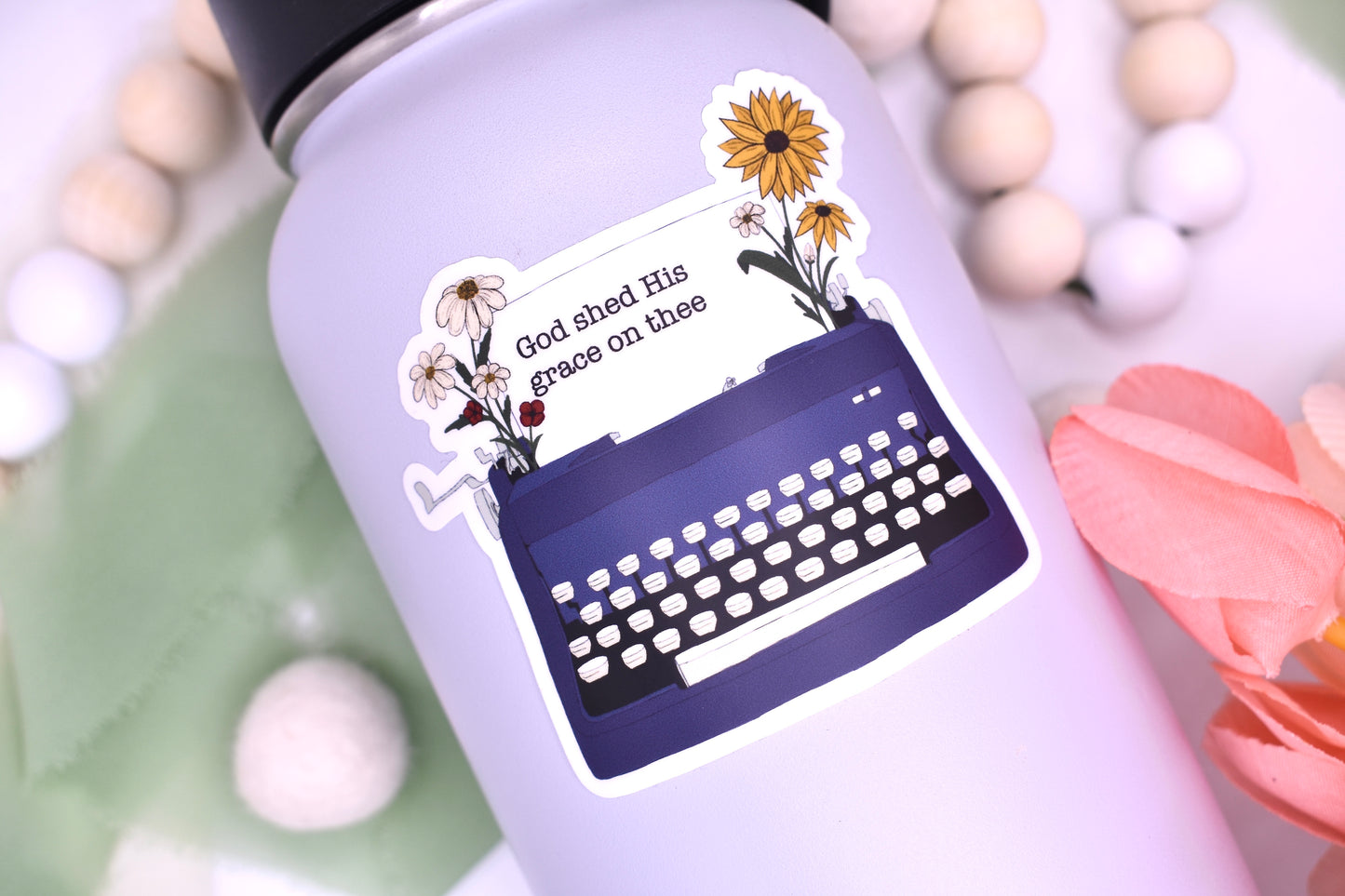 God Shed His Grace on Thee Typewriter, 3x2.85in