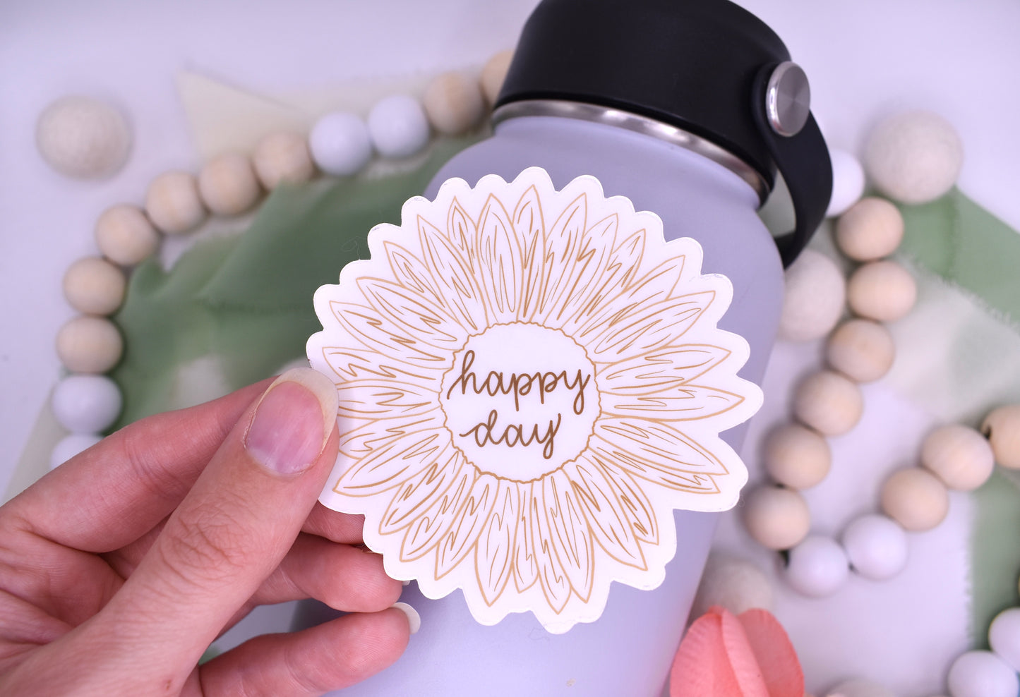 Happy Day Sunflower Sticker, 3x2.98in