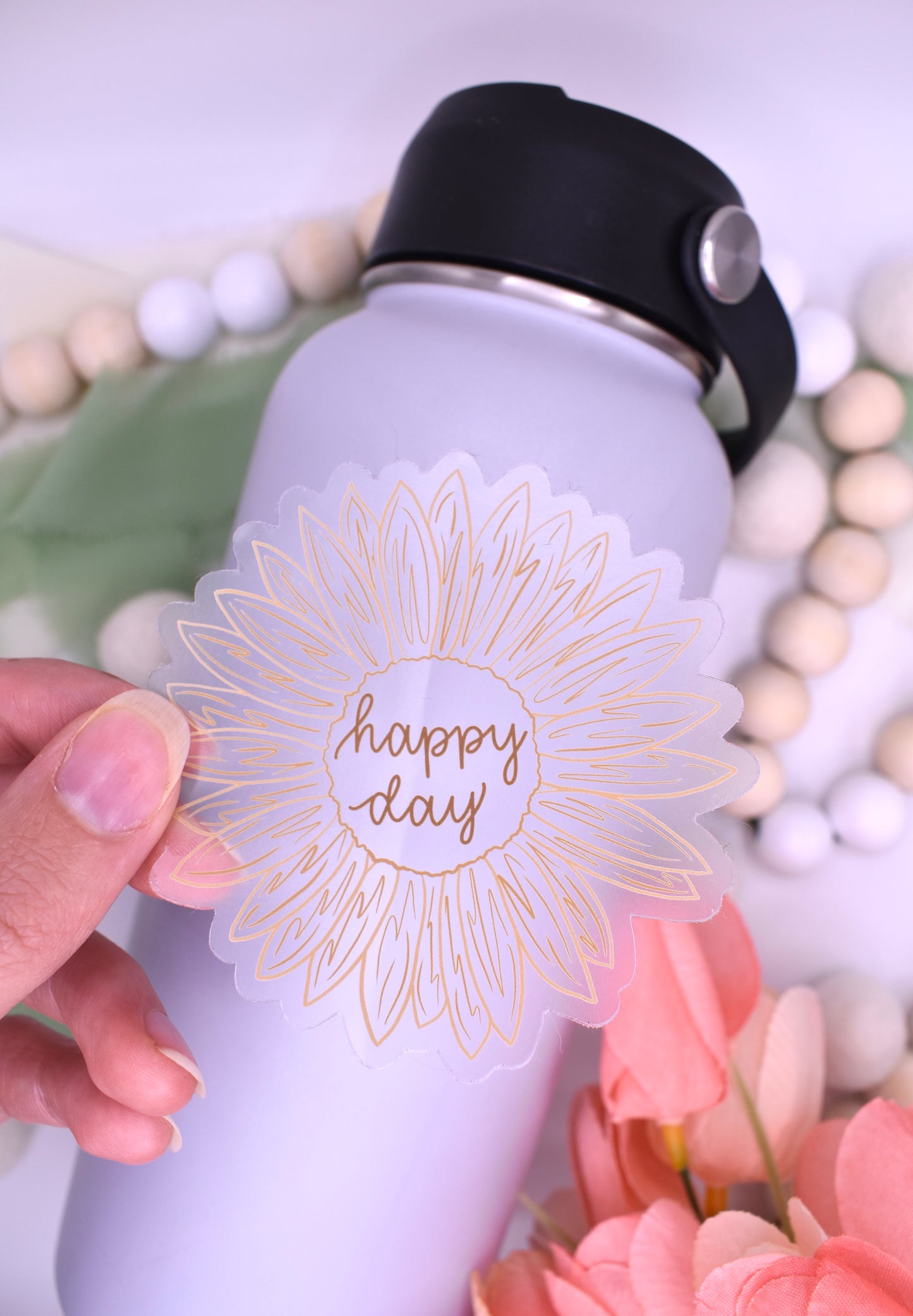Happy Day Sunflower Sticker, 3x2.98in