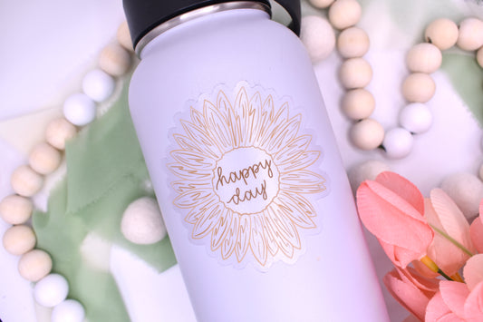 Happy Day Sunflower Sticker, 3x2.98in
