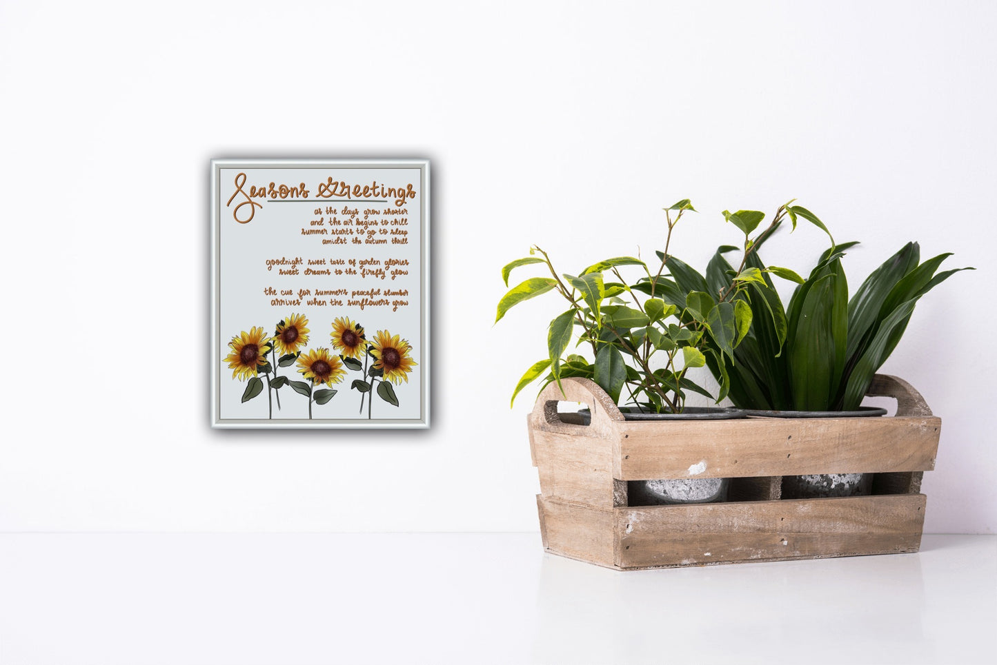 Season's Greetings Sunflower Poem Art Print
