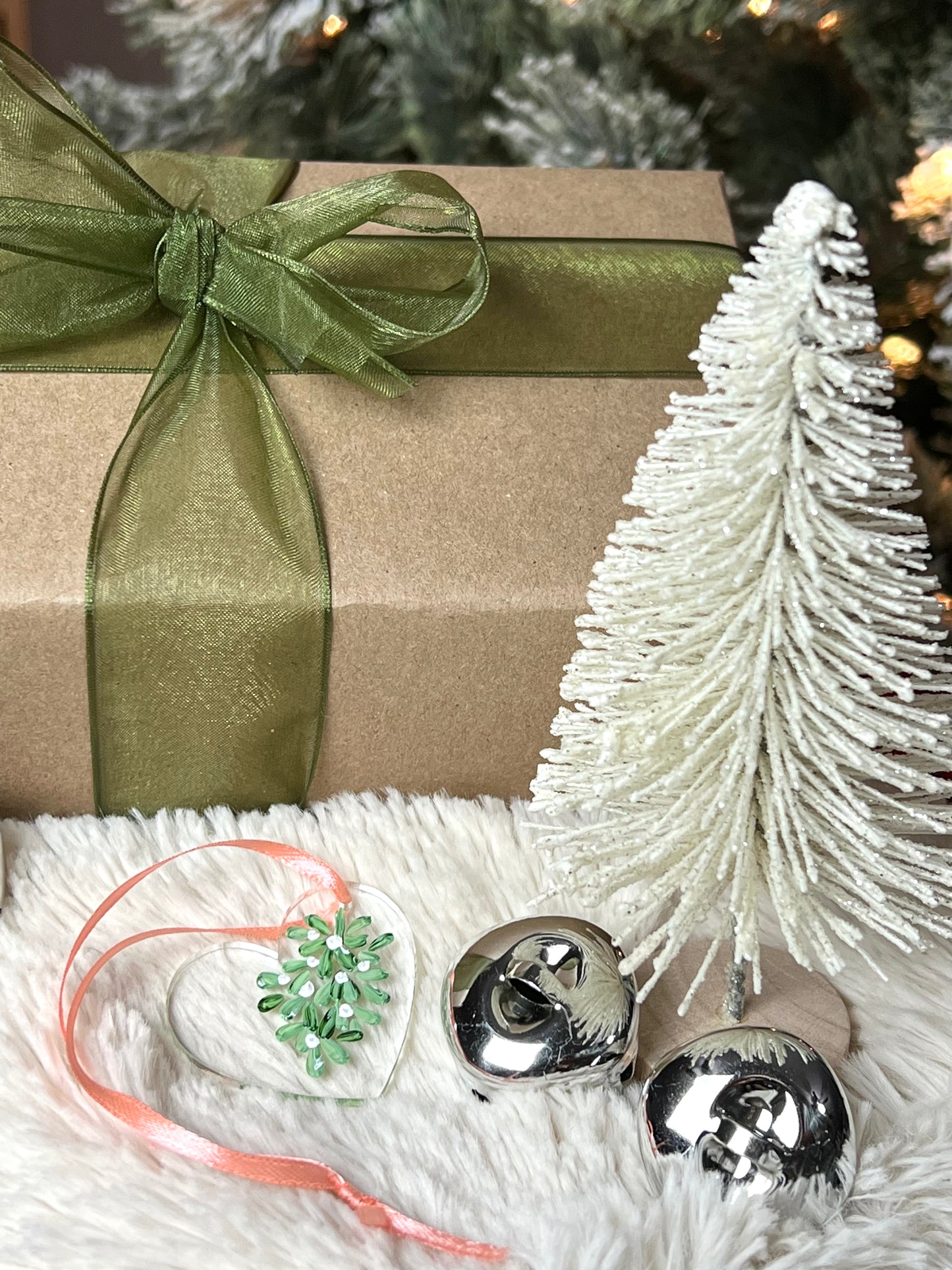 Mistletoe Kiss No. 1 - Original Acrylic Christmas Ornament