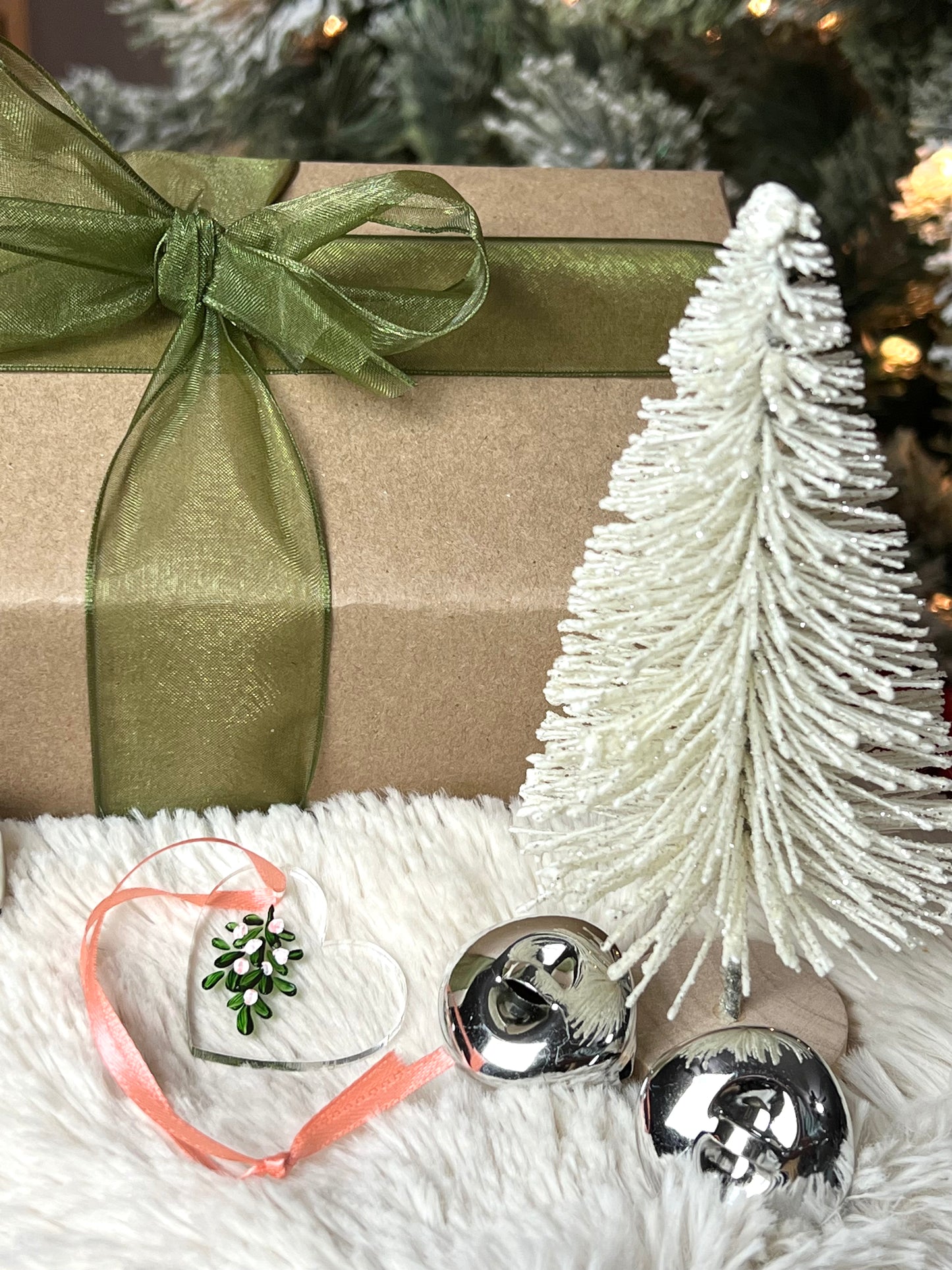 Mistletoe Kiss No. 9 - Original Acrylic Christmas Ornament