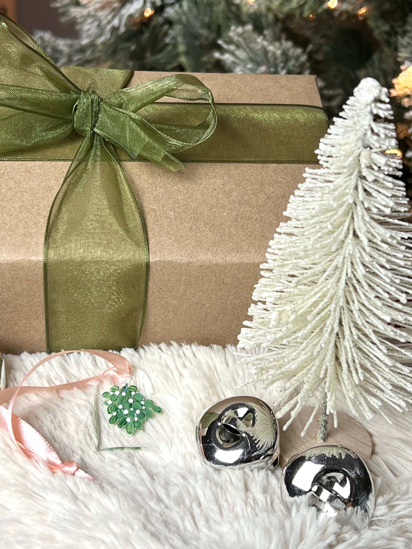 Mistletoe Kiss No. 4 - Original Acrylic Christmas Ornament