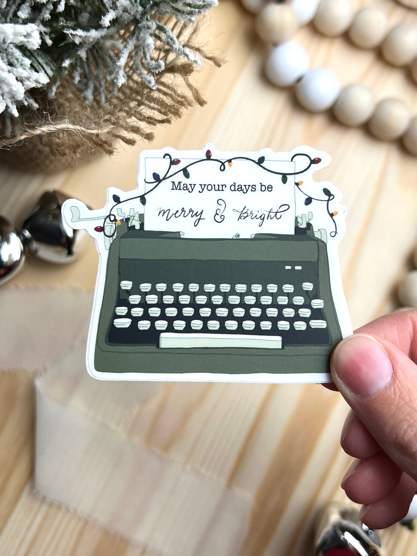 Merry and Bright Typewriter, 3x2.46in