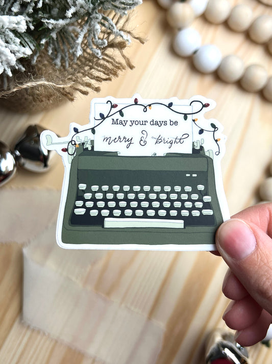 Merry and Bright Typewriter, 3x2.46in