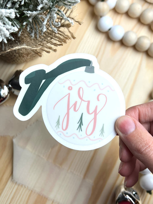 Joy Ornament Sticker, 3.45x3in