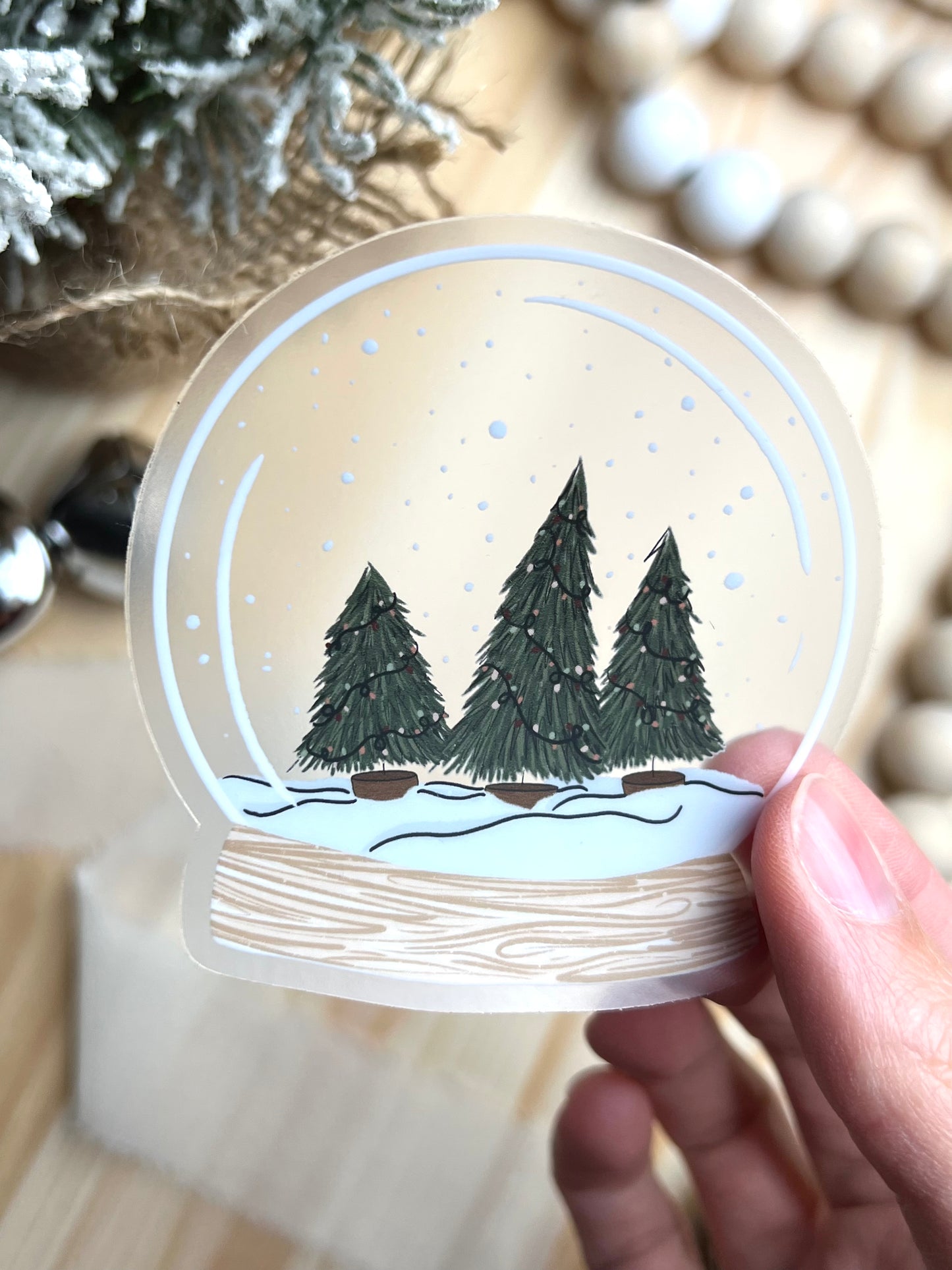 Snow Globe Sticker, 2.87x3in