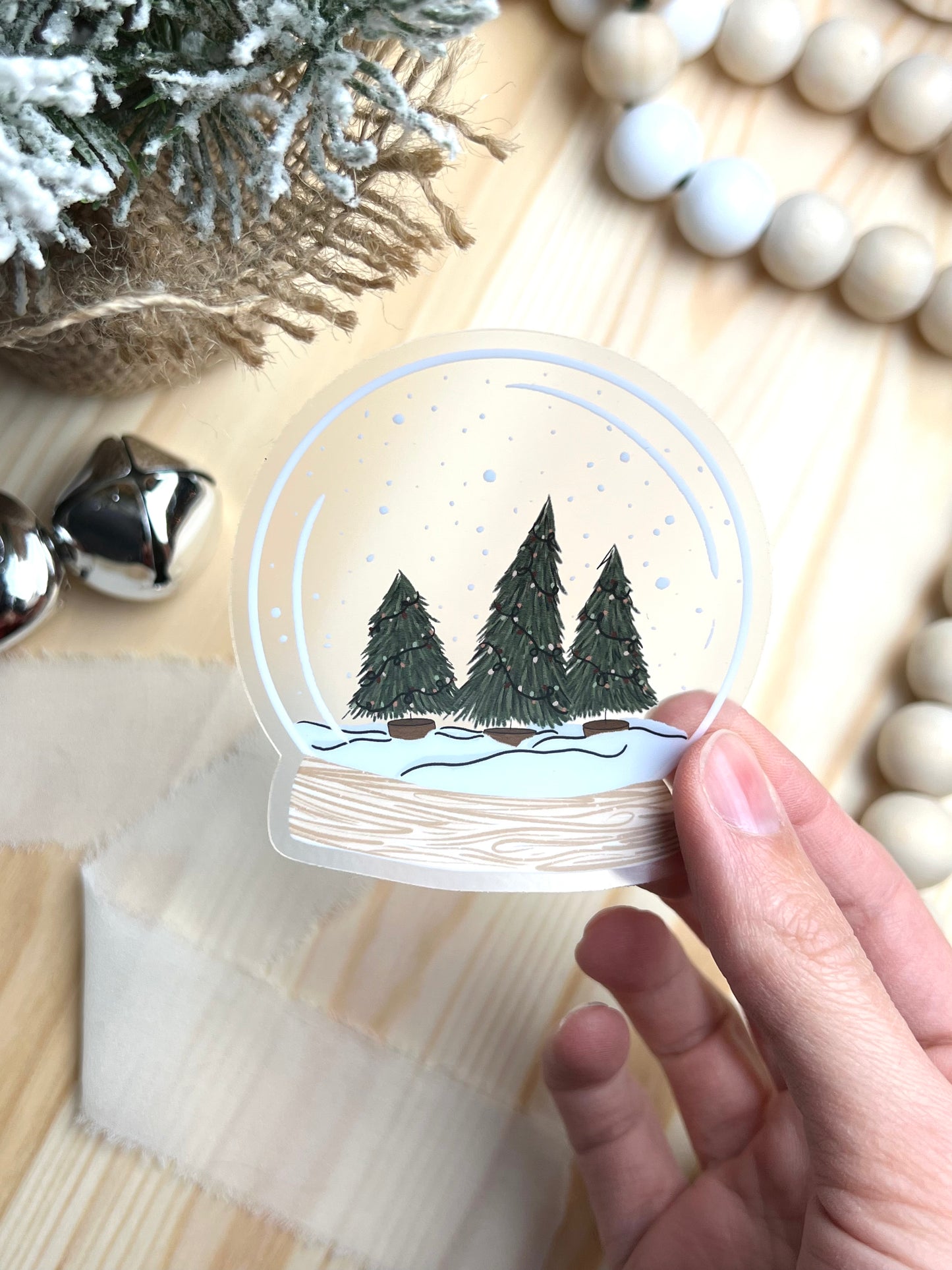 Snow Globe Sticker, 2.87x3in