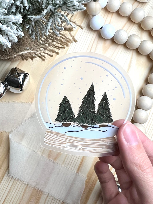 Snow Globe Sticker, 2.87x3in